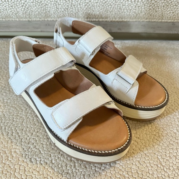 MIZ MOOZ Violetta White Leather Platform Adjustable Sport Sandal Sz 39 - Picture 9 of 15